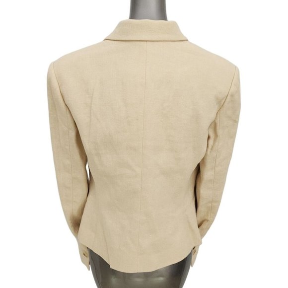 A.L.C. NWT River Double Breasted Blazer Linen Light Beige Cropped Jacket ALC 10 - Picture 5 of 7